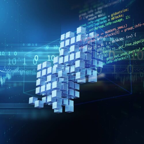 3D render of data code cloud