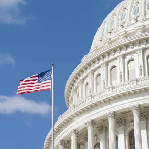 US Capital dome and flag