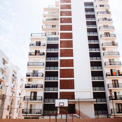 tall apartment complex