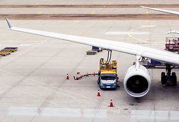 airplane being fueled